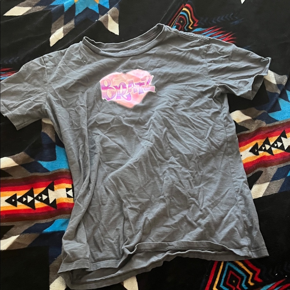 Gray Kids Tee with Pink Graphic